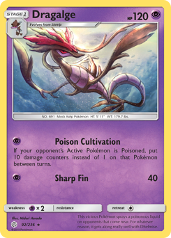 Dragalge, Cosmic Eclipse #92, Pokémon TCG card