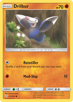 Drilbur, Cosmic Eclipse #114, Pokémon TCG card