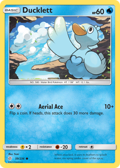 Ducklett, Cosmic Eclipse #59, Pokémon TCG card