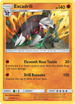 Excadrill, Cosmic Eclipse #115, Pokémon TCG card
