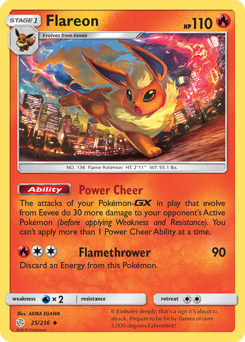 Flareon, Cosmic Eclipse #25, Pokémon TCG card