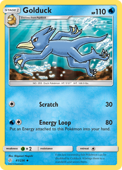 Golduck, Cosmic Eclipse #41, Pokémon TCG card