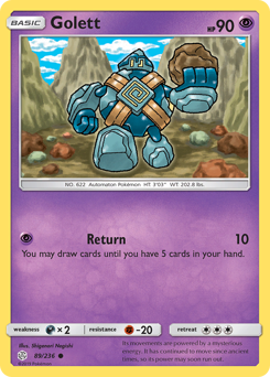 Golett, Cosmic Eclipse #89, Pokémon TCG card