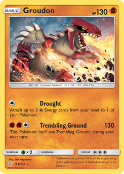 Groudon, Cosmic Eclipse #113, Pokémon TCG card