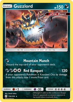 Guzzlord, Cosmic Eclipse #136, Pokémon TCG card