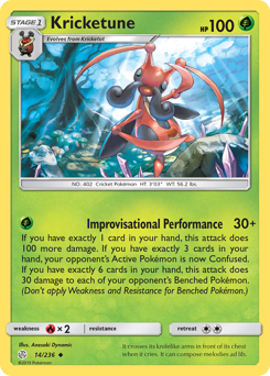 Kricketune, Cosmic Eclipse #14, Pokémon TCG card