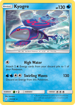 Kyogre, Cosmic Eclipse #53, Pokémon TCG card