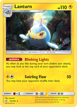 Lanturn, Cosmic Eclipse #72, Pokémon TCG card