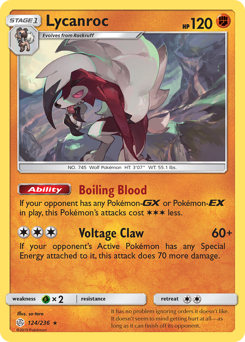 Lycanroc, Cosmic Eclipse #124, Pokémon TCG card