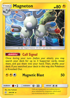Magneton, Cosmic Eclipse #69, Pokémon TCG card