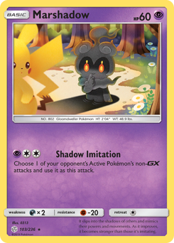 Marshadow, Cosmic Eclipse #103, Pokémon TCG card