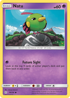 Natu, Cosmic Eclipse #78, Pokémon TCG card