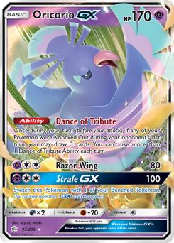 Oricorio-GX, Cosmic Eclipse #95, Pokémon TCG card
