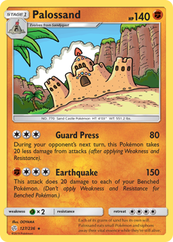 Palossand, Cosmic Eclipse #127, Pokémon TCG card