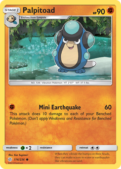 Palpitoad, Cosmic Eclipse #116, Pokémon TCG card