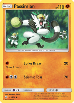 Passimian, Cosmic Eclipse #125, Pokémon TCG card