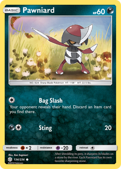 Pawniard, Cosmic Eclipse #134, Pokémon TCG card