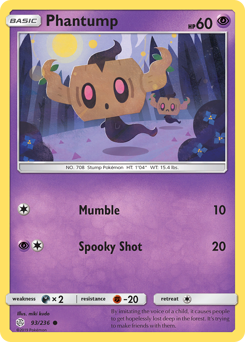 Phantump, Cosmic Eclipse #93, Pokémon TCG card