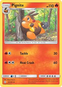 Pignite, Cosmic Eclipse #32, Pokémon TCG card