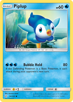 Piplup, Cosmic Eclipse #54, Pokémon TCG card