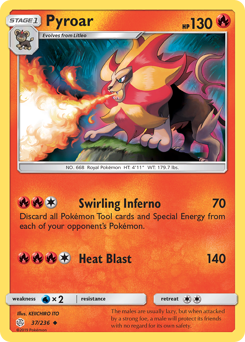 Pyroar, Cosmic Eclipse #37, Pokémon TCG card