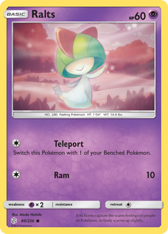 Ralts, Cosmic Eclipse #80, Pokémon TCG card