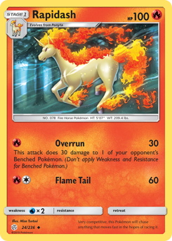 Rapidash, Cosmic Eclipse #24, Pokémon TCG card