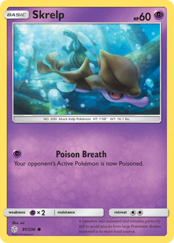Skrelp, Cosmic Eclipse #91, Pokémon TCG card