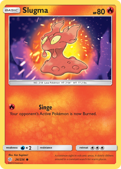 Slugma, Cosmic Eclipse #26, Pokémon TCG card