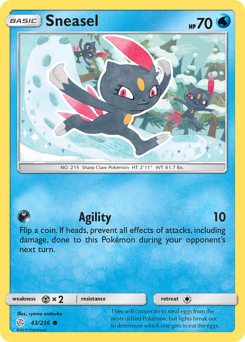 Sneasel, Cosmic Eclipse #43, Pokémon TCG card
