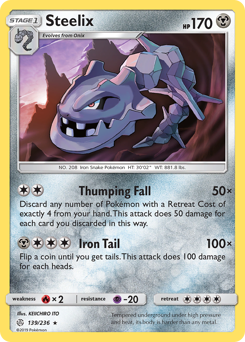 Steelix, Cosmic Eclipse #139, Pokémon TCG card