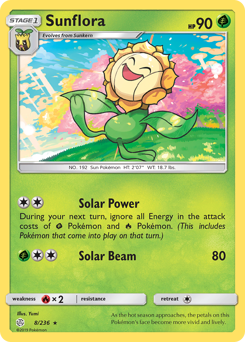 Sunflora, Cosmic Eclipse #8, Pokémon TCG card