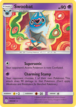 Swoobat, Cosmic Eclipse #88, Pokémon TCG card