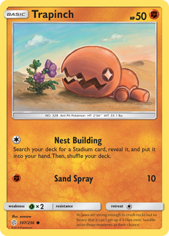Trapinch, Cosmic Eclipse #107, Pokémon TCG card