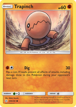 Trapinch, Cosmic Eclipse #108, Pokémon TCG card