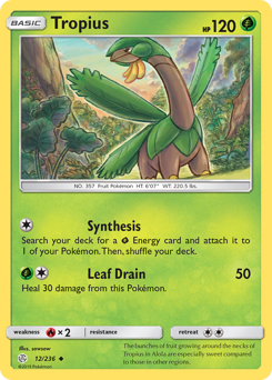 Tropius, Cosmic Eclipse #12, Pokémon TCG card