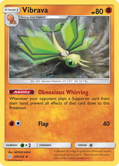 Vibrava, Cosmic Eclipse #109, Pokémon TCG card