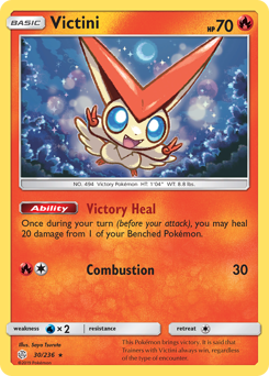 Victini, Cosmic Eclipse #30, Pokémon TCG card