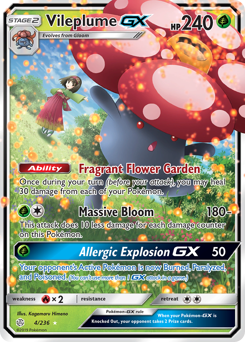 Vileplume-GX, Cosmic Eclipse #4, Pokémon TCG card
