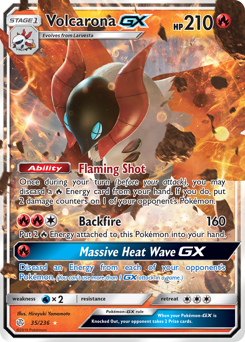 Volcarona-GX, Cosmic Eclipse #35, Pokémon TCG card