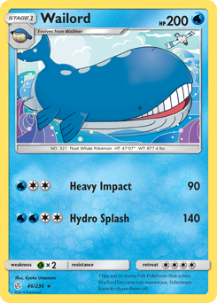 Wailord, Cosmic Eclipse #46, Pokémon TCG card