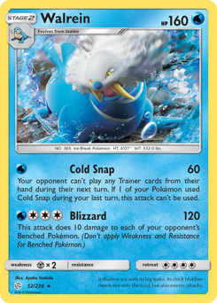 Walrein, Cosmic Eclipse #52, Pokémon TCG card