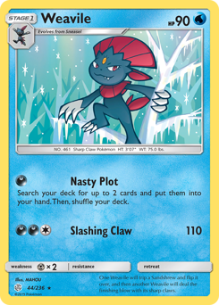 Weavile, Cosmic Eclipse #44, Pokémon TCG card