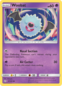 Woobat, Cosmic Eclipse #87, Pokémon TCG card