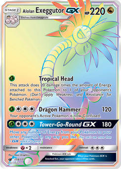 Alolan Exeggutor-GX, Crimson Invasion #118, Pokémon TCG card