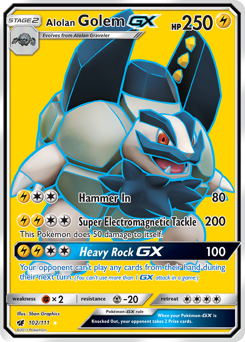 Alolan Golem-GX, Crimson Invasion #102, Pokémon TCG card