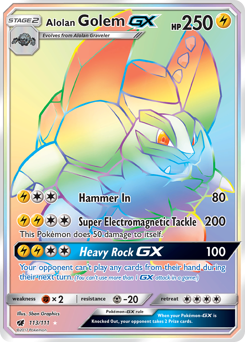 Alolan Golem-GX, Crimson Invasion #113, Pokémon TCG card