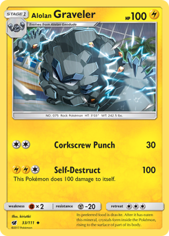 Alolan Graveler, Crimson Invasion #33, Pokémon TCG card