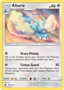 Altaria, Crimson Invasion #80, Pokémon TCG card