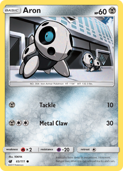 Aron, Crimson Invasion #65, Pokémon TCG card